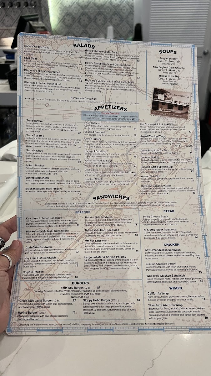 Hobo's Cafe menu board