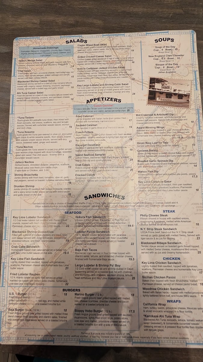 Hobo's Cafe menu board