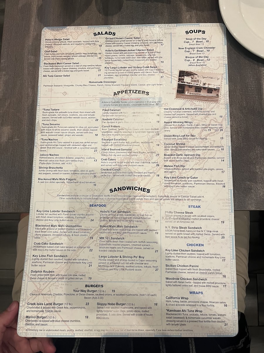 Hobo's Cafe menu board