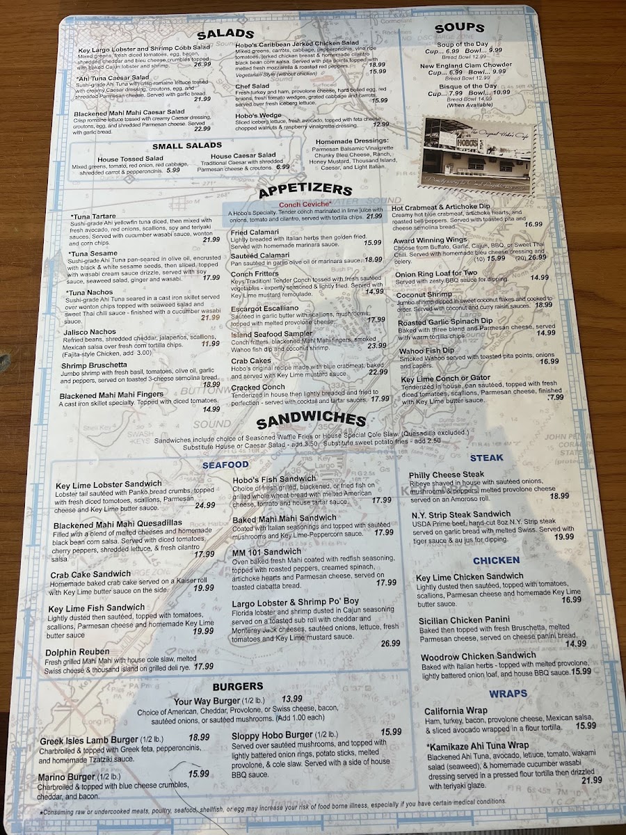 Hobo's Cafe menu board