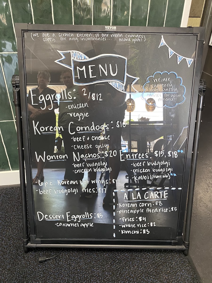 Pok Cha's Egg Rolls menu board