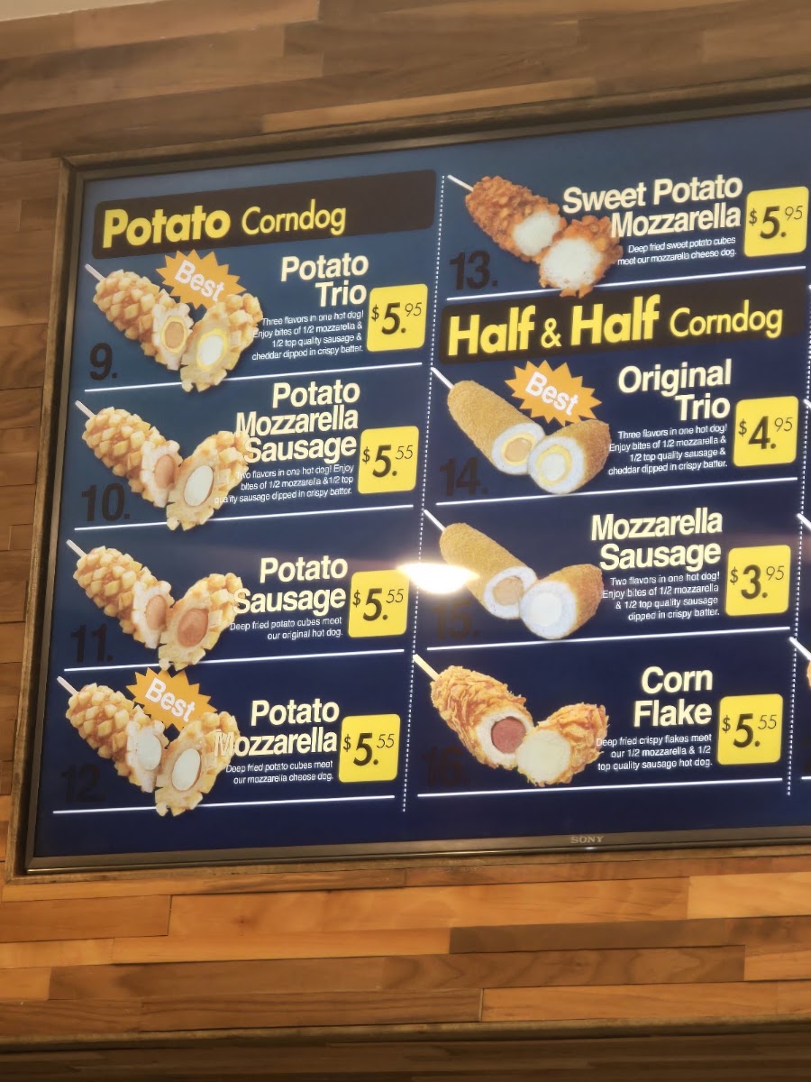 Seoul Korean Corndog & Fried Chicken menu board