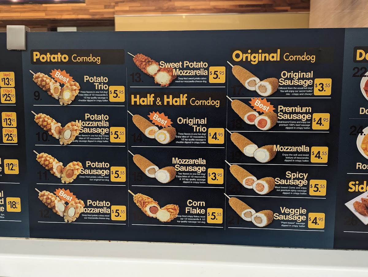 Seoul Korean Corndog & Fried Chicken menu board