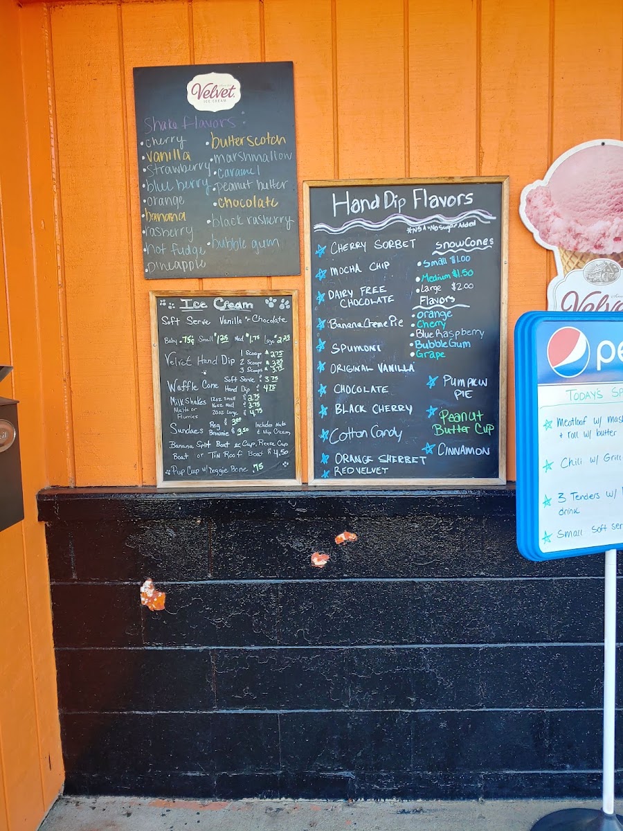 Panther Drive In menu board