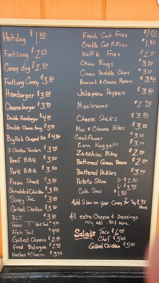 Panther Drive In menu board