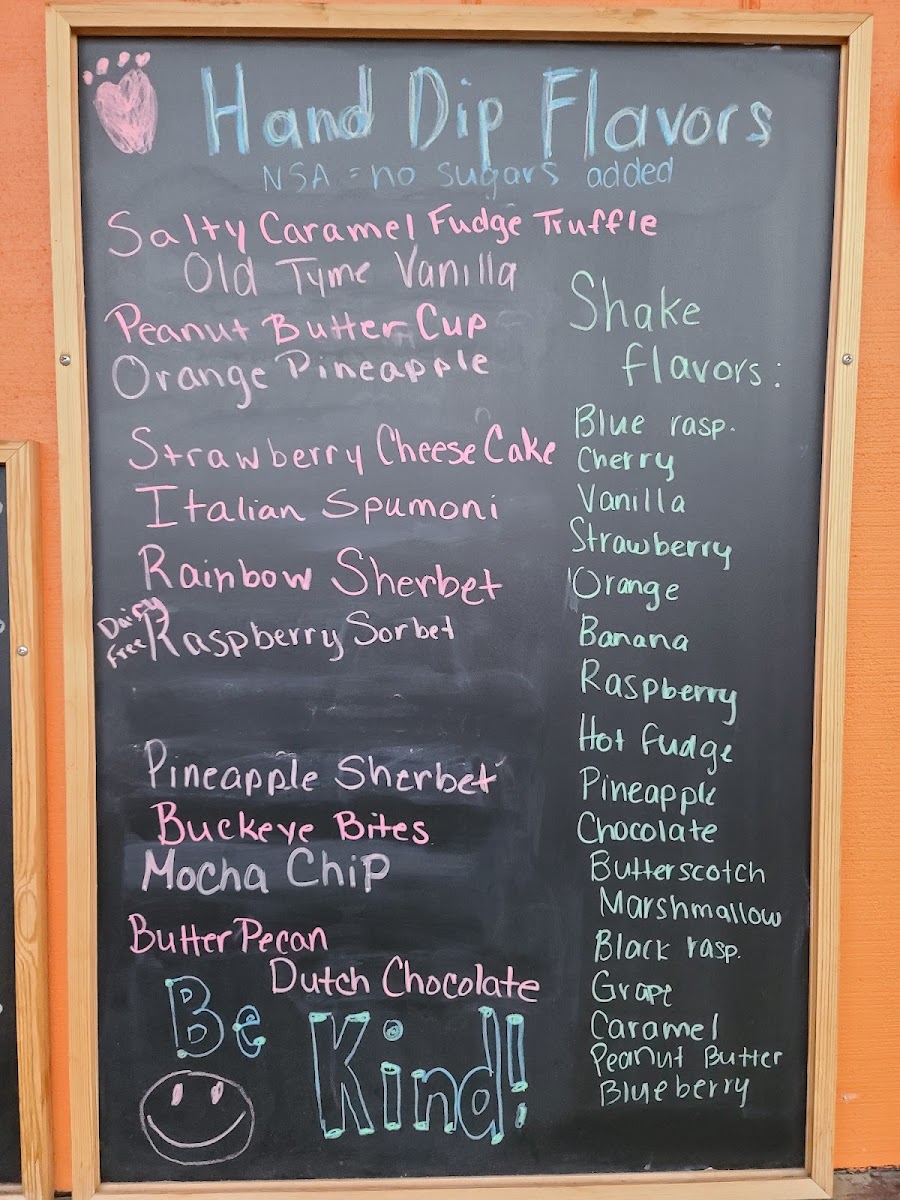 Panther Drive In menu board