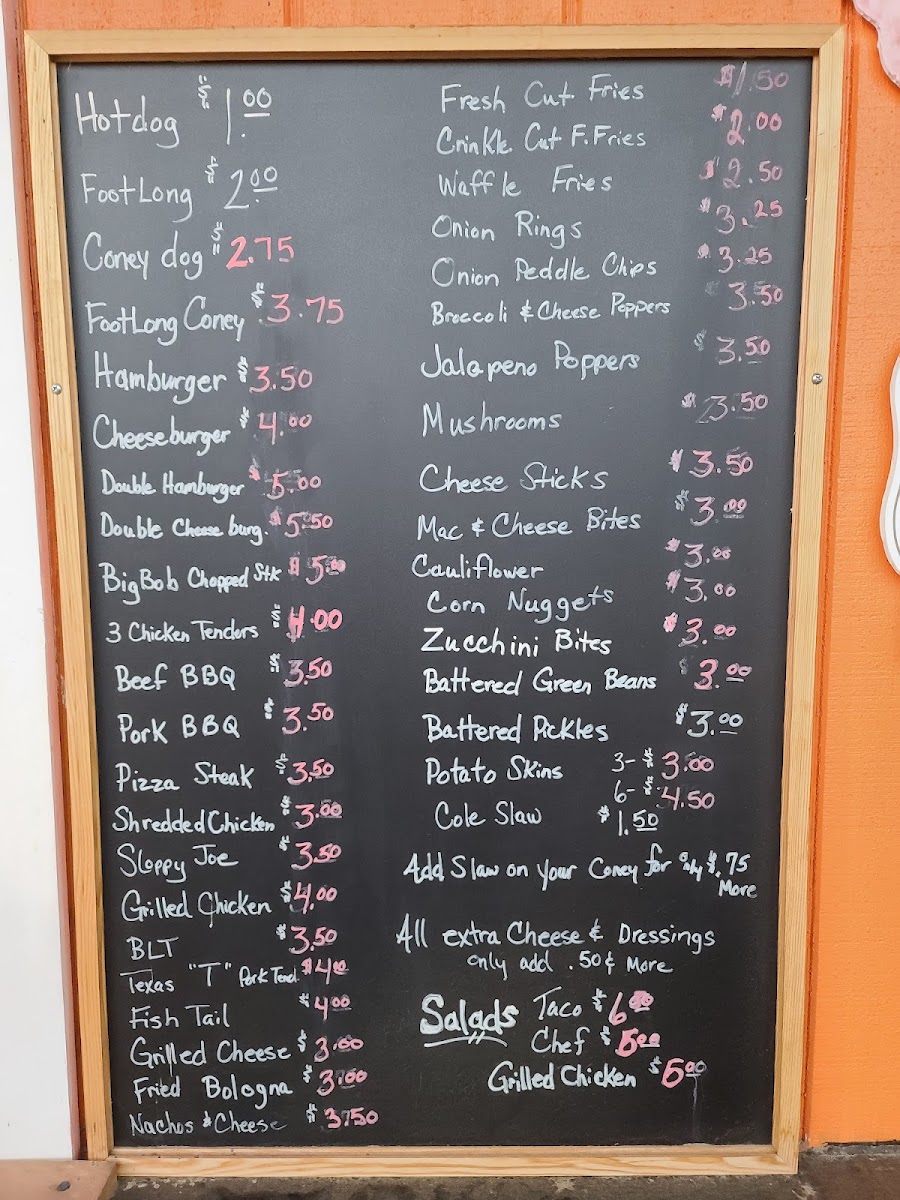Panther Drive In menu board