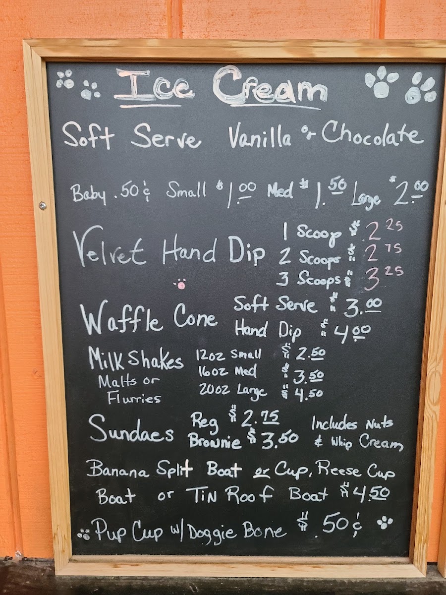 Panther Drive In menu board