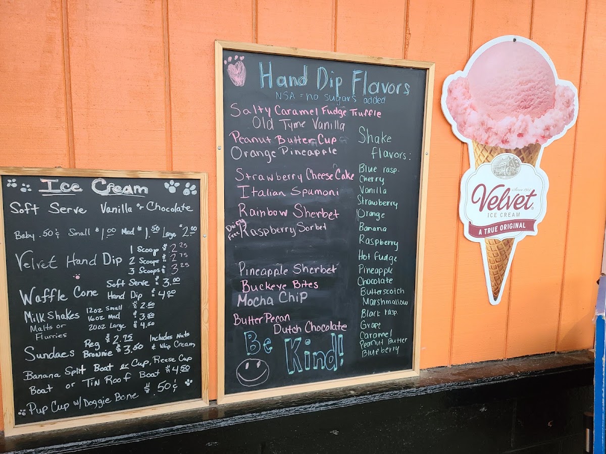 Panther Drive In menu board