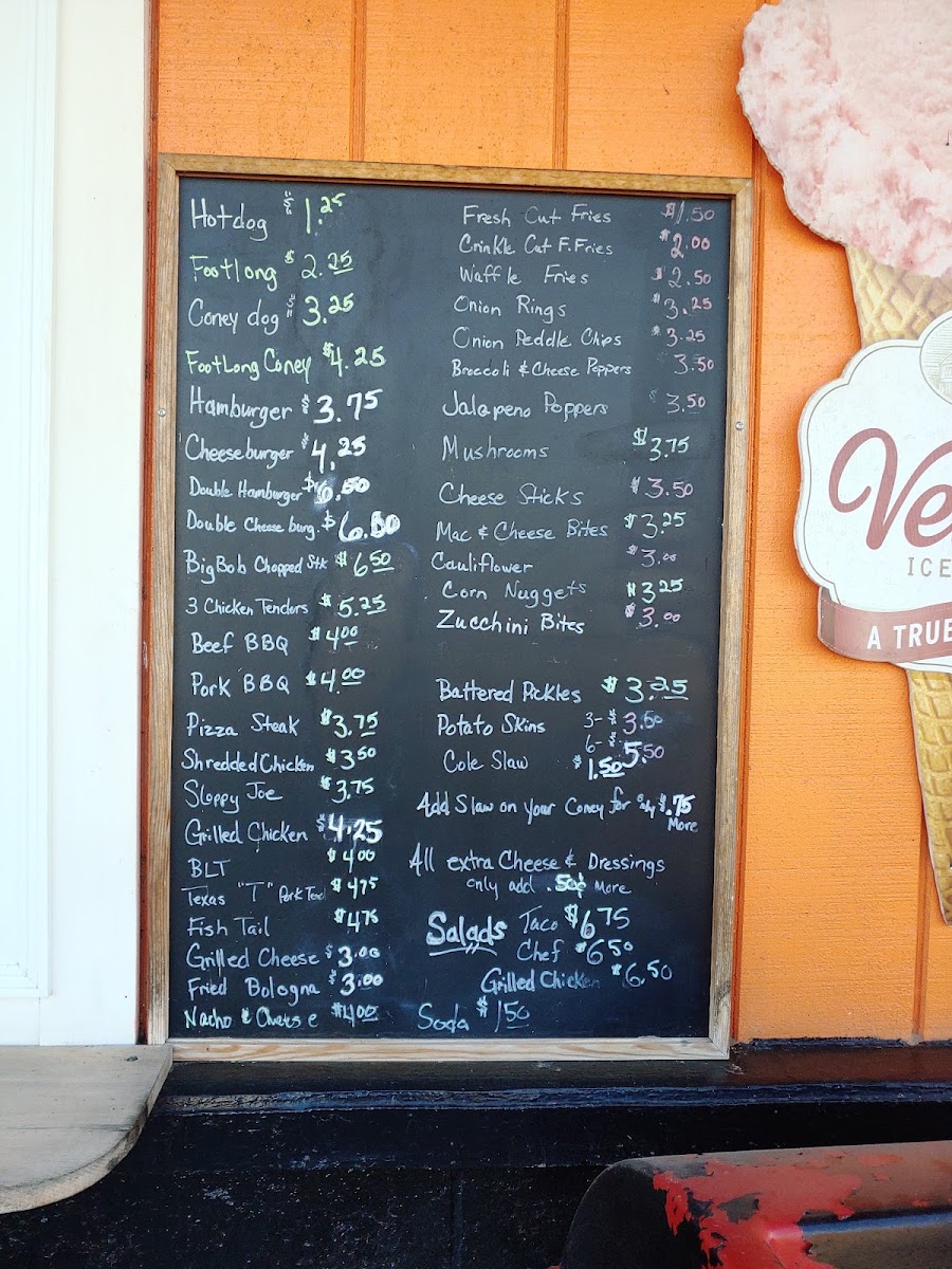 Panther Drive In menu board