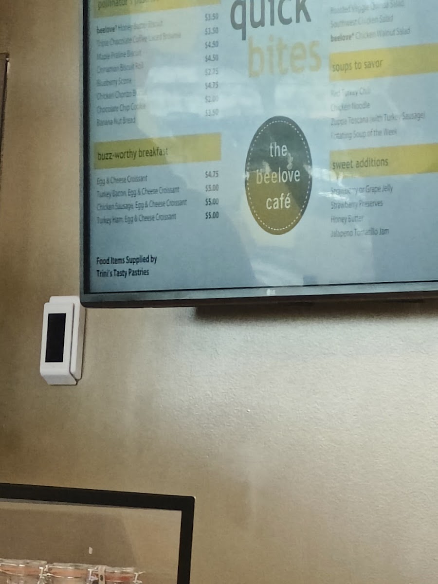 the beelove cafe menu board