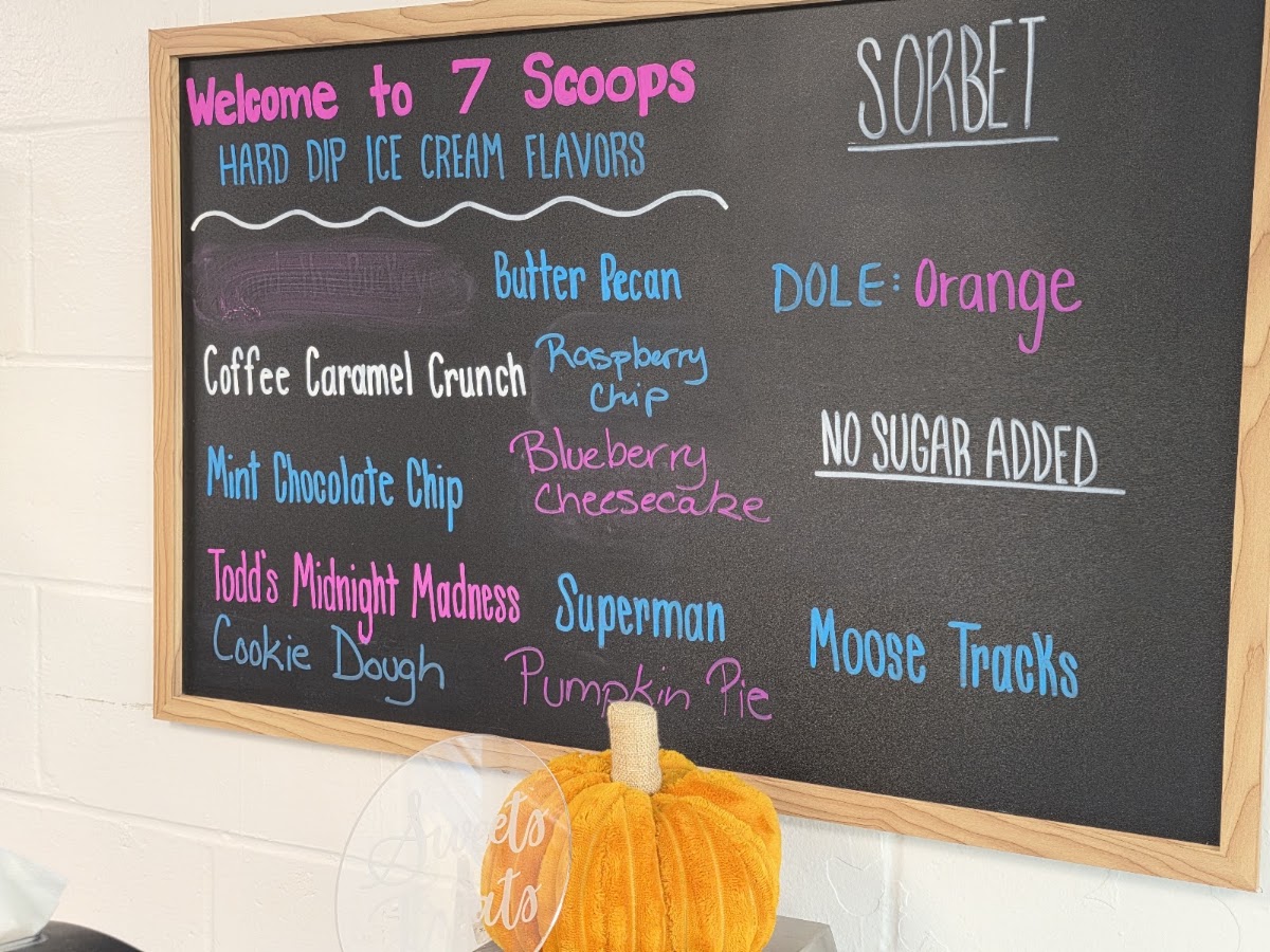 7 Scoops LLC menu board