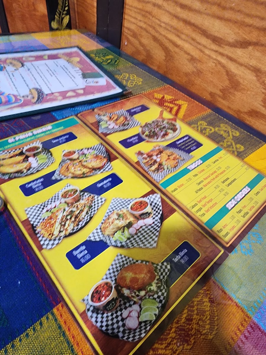 Taqueria El Paisa menu board