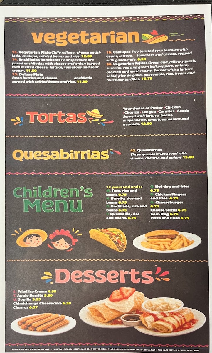 Mi Mexico menu board
