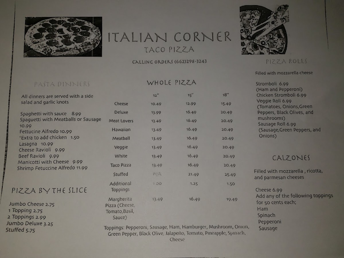 Taco Pizza menu board