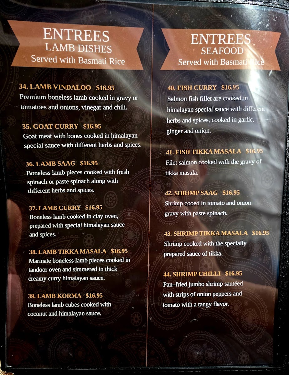 Himalayan Chulo menu board