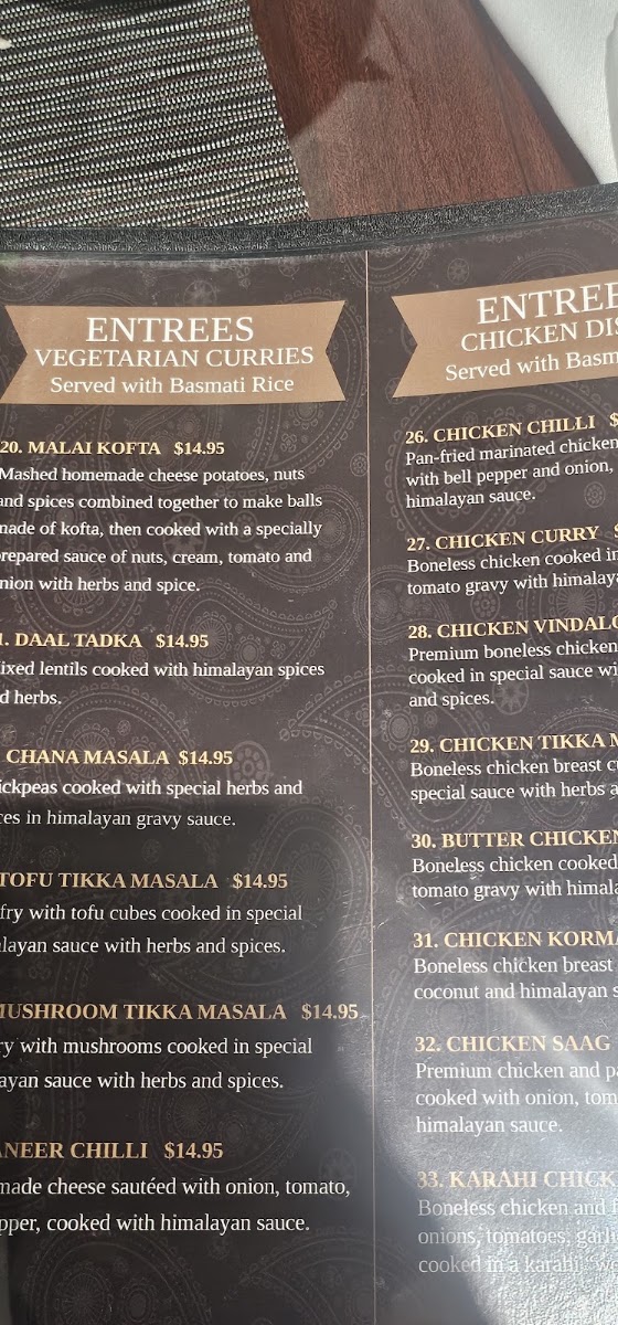Himalayan Chulo menu board