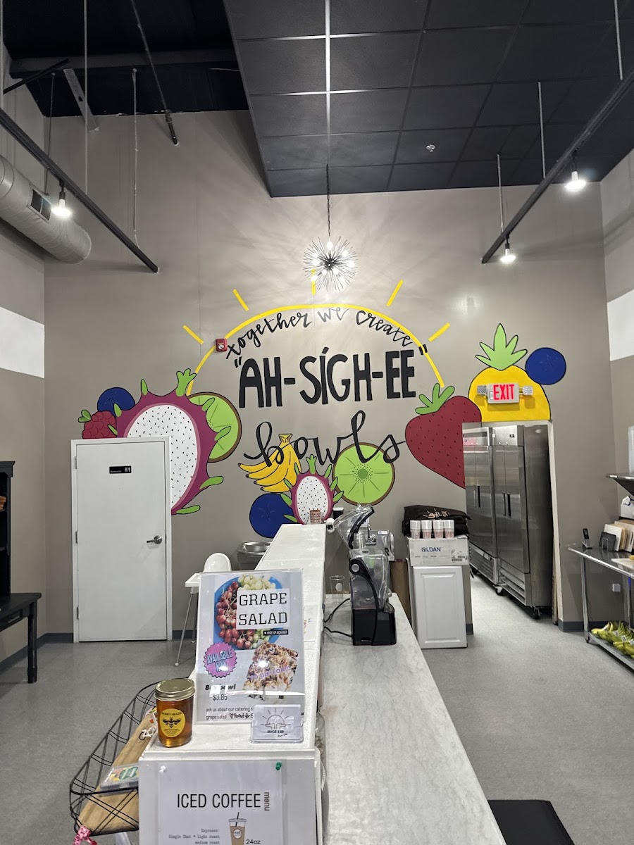 Rise Up Acai Bar menu board