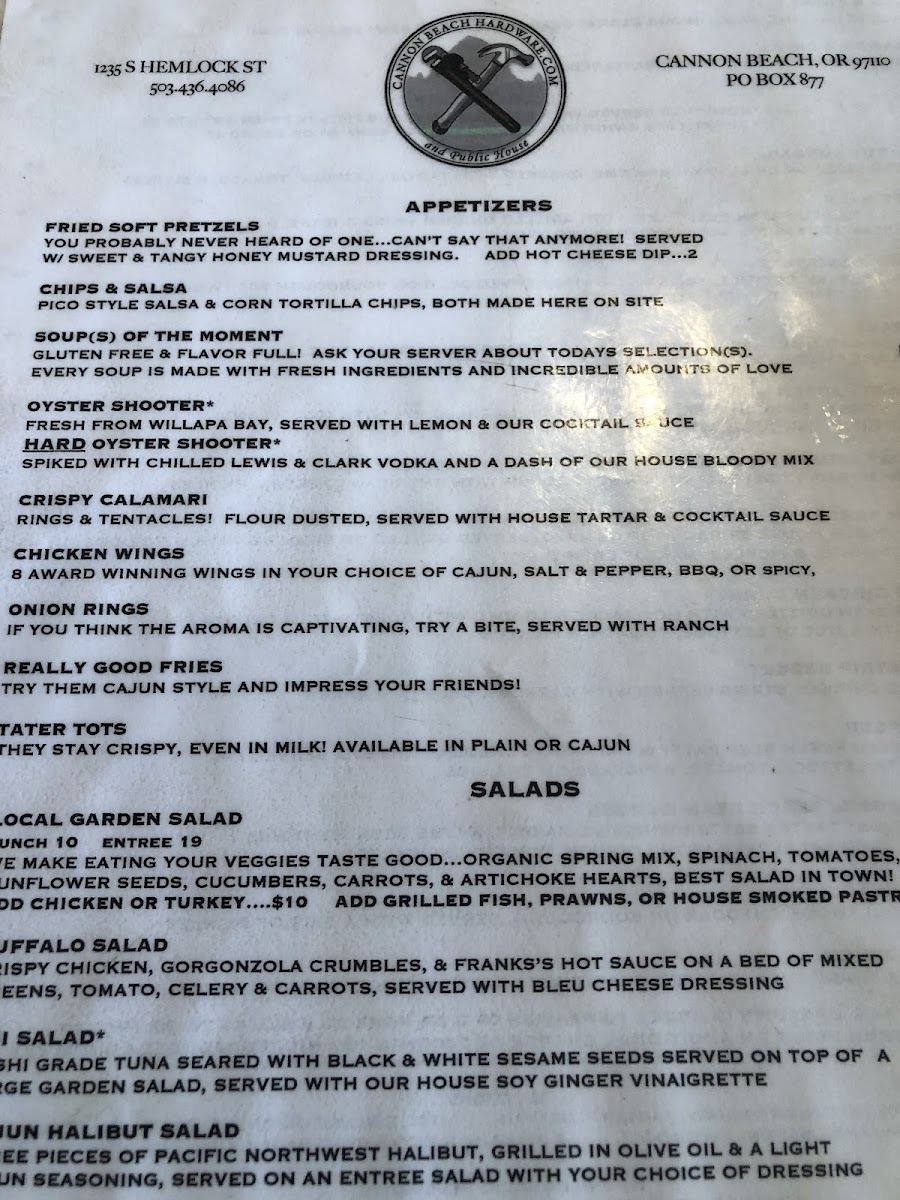 Screw and Brew menu board