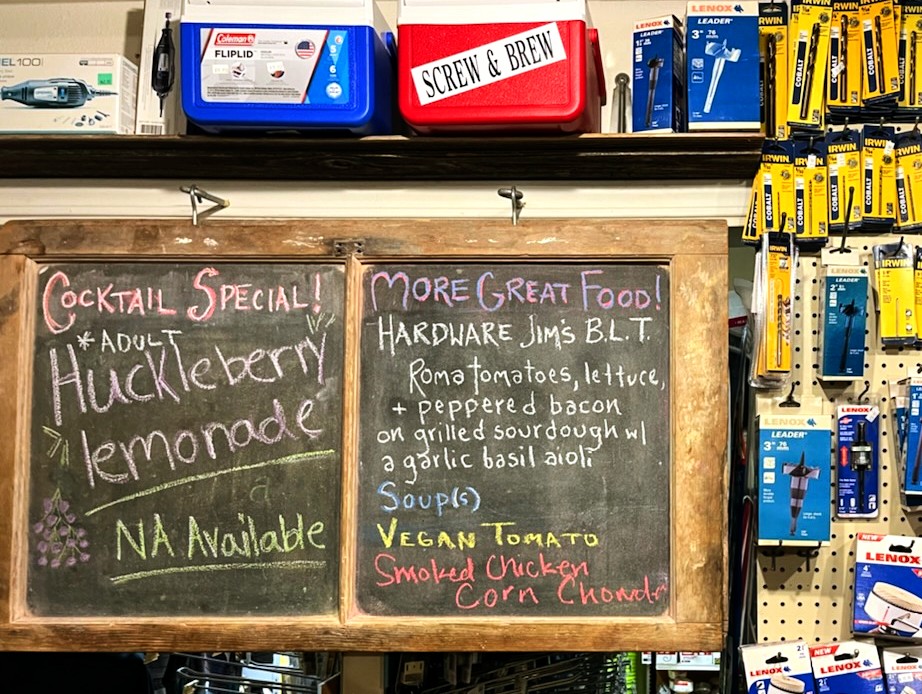 Screw and Brew menu board