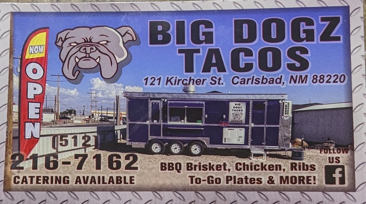 Big Dogz Tacos, LLC menu board