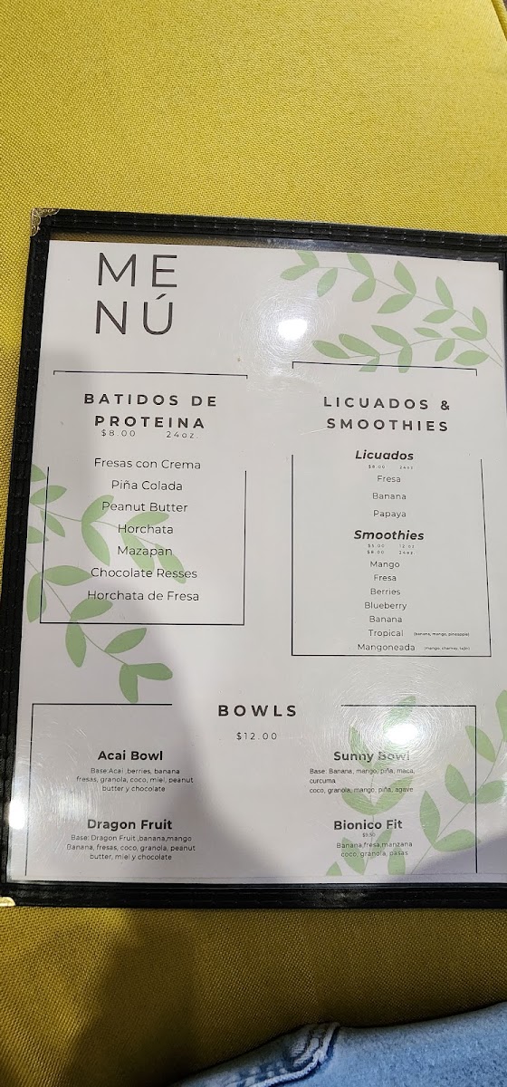 Fresh&cool juices menu board