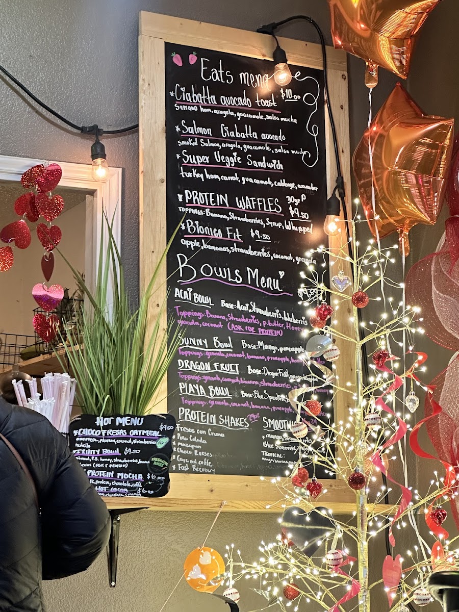 Fresh&cool juices menu board