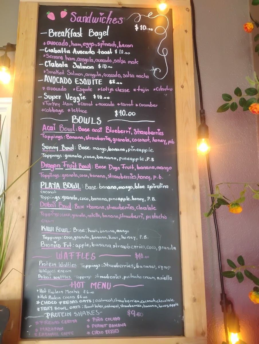 Fresh&cool juices menu board