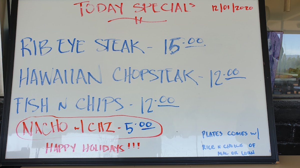 The Turn at Stella's Restaurant and Bar menu board