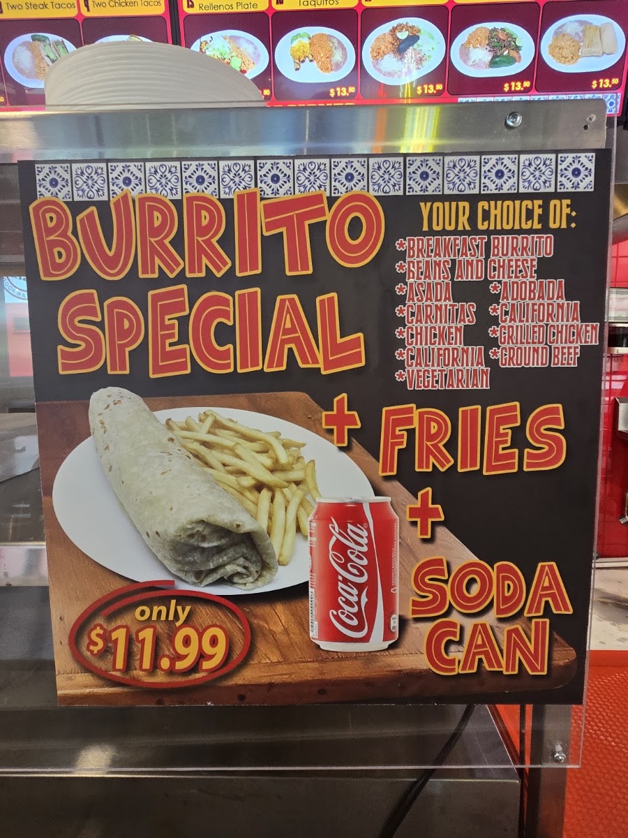 Adolfo’s Six menu board