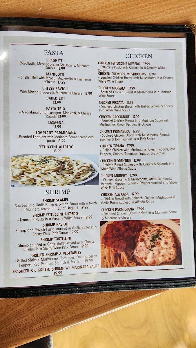 Giuseppe’s menu board