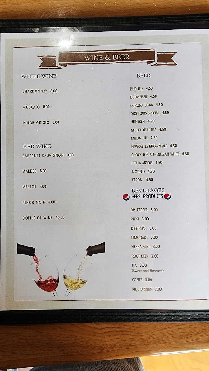Giuseppe’s menu board