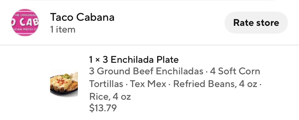 Taco Cabana menu board