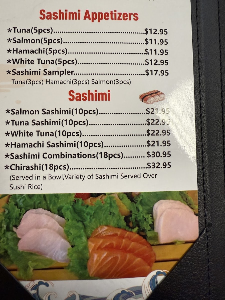 Ye Sushi menu board