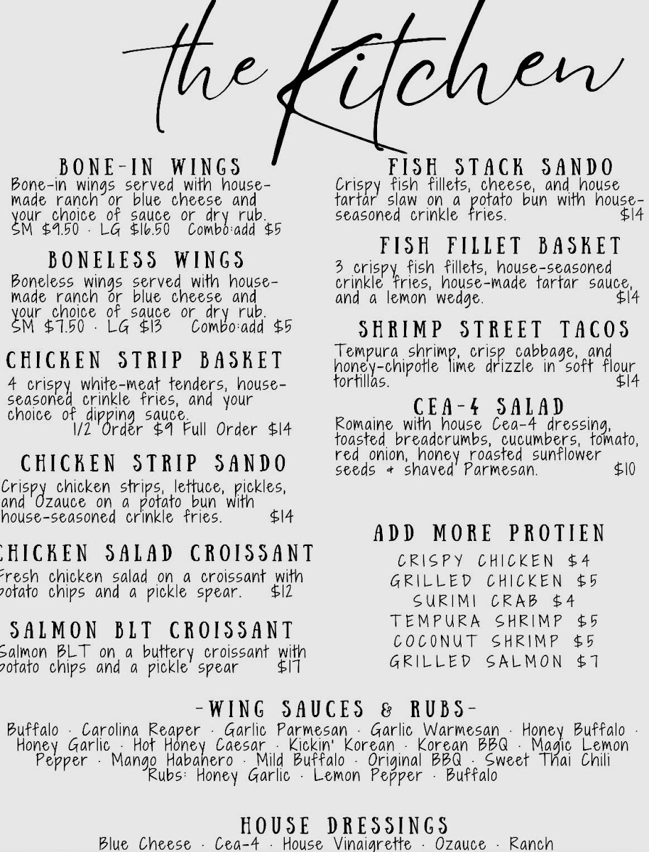 The Local on 4th menu board