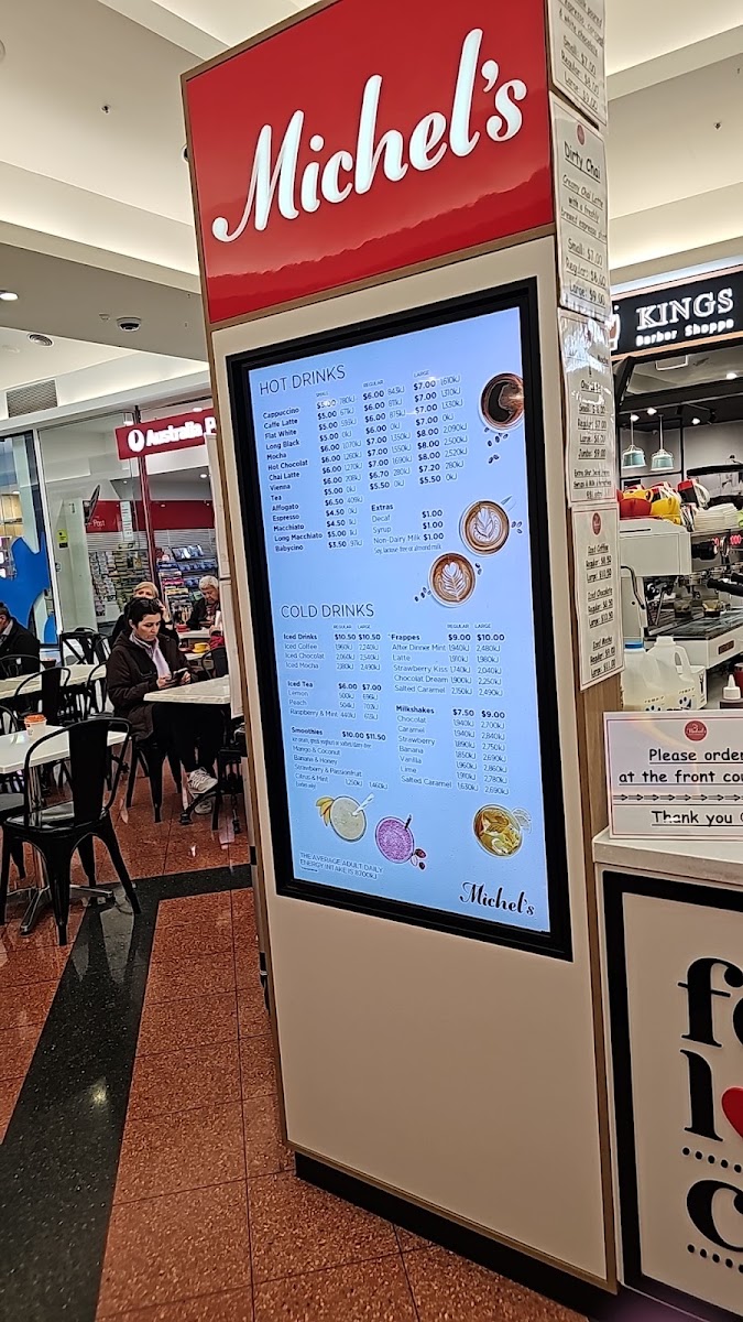 Michel's Patisserie Keilor Central menu board