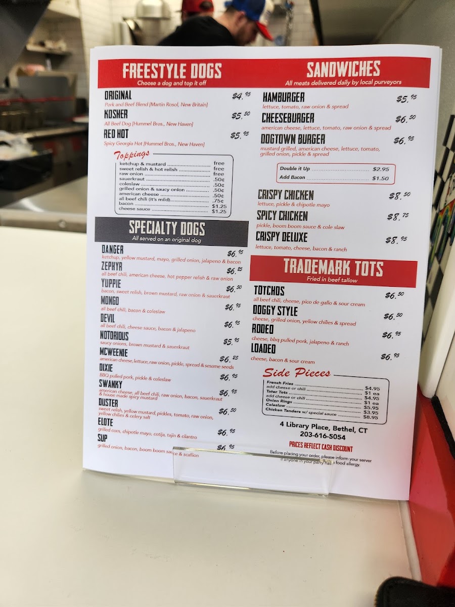 Dogtown menu board