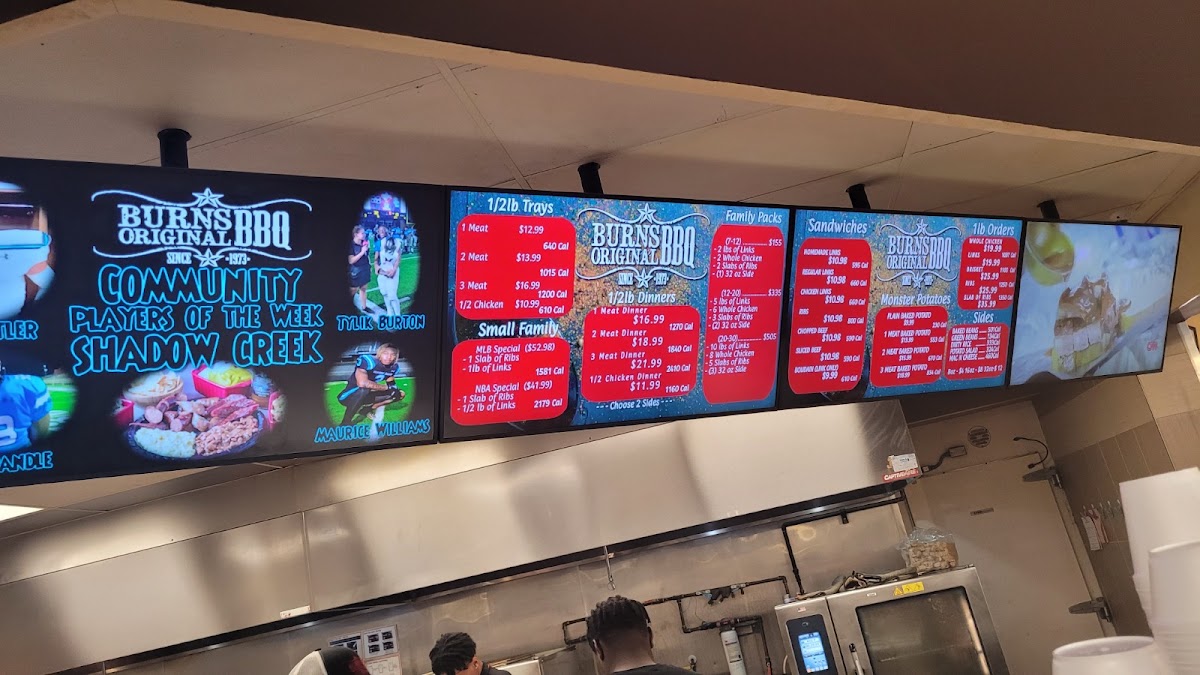 Burns Bistro menu board