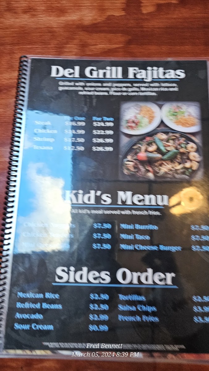 Vickos Tacos & Tequila menu board