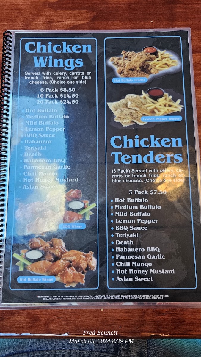 Vickos Tacos & Tequila menu board