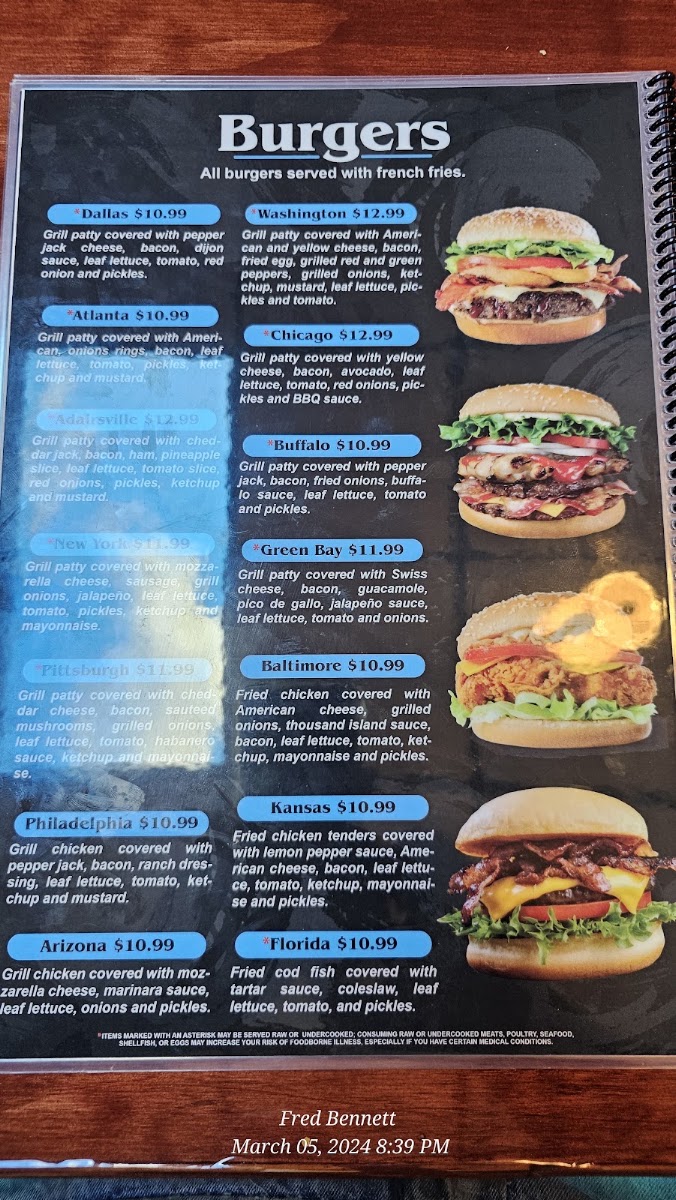 Vickos Tacos & Tequila menu board