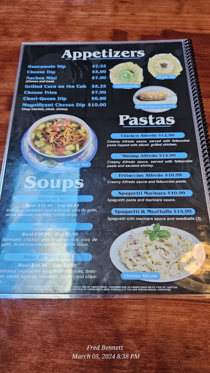 Vickos Tacos & Tequila menu board