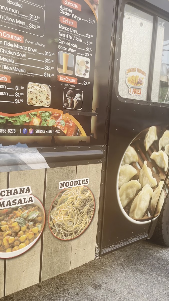 Sherpa Street Eats menu board