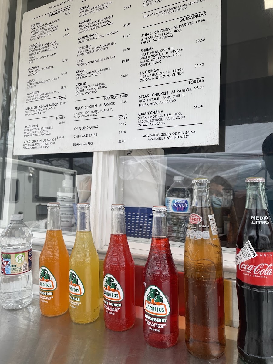 Granny's Tacos menu board