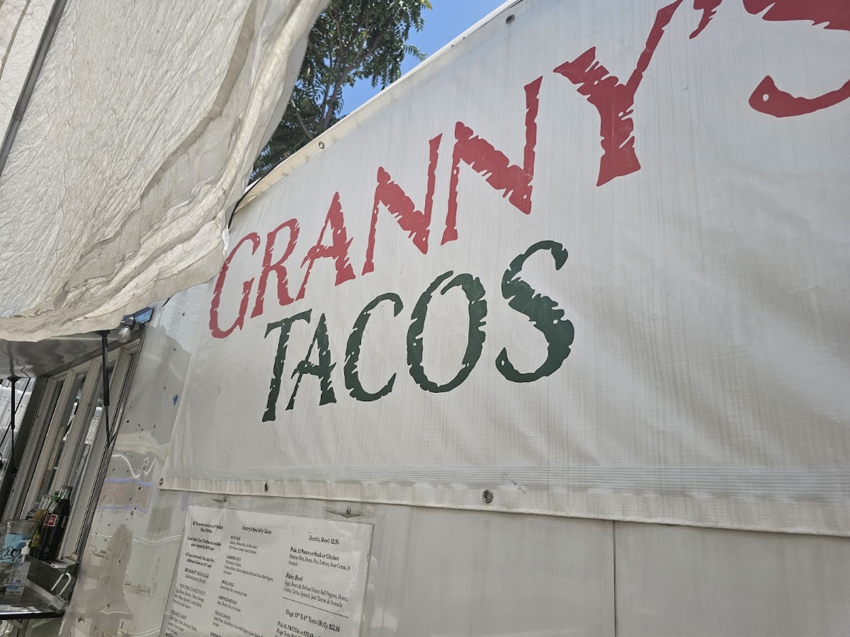 Granny's Tacos menu board