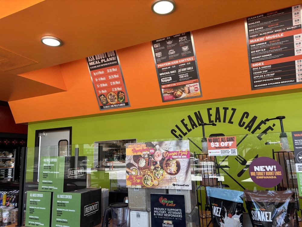 Clean Eatz menu board