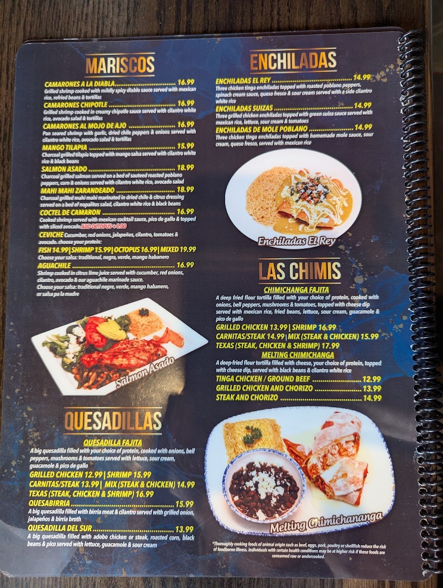El Rey Tacos & Tequila menu board