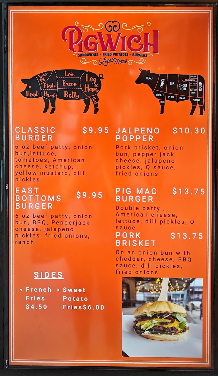 City Market Food Hall menu board