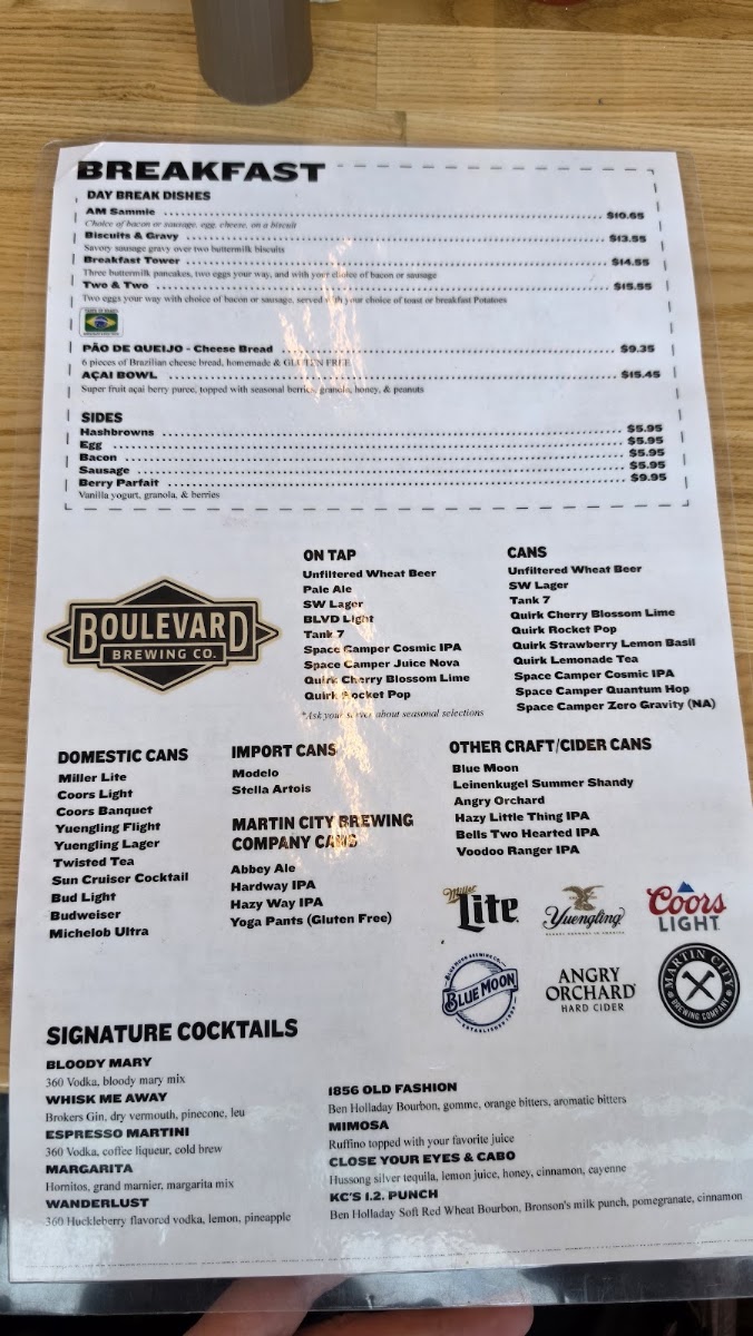City Market Food Hall menu board