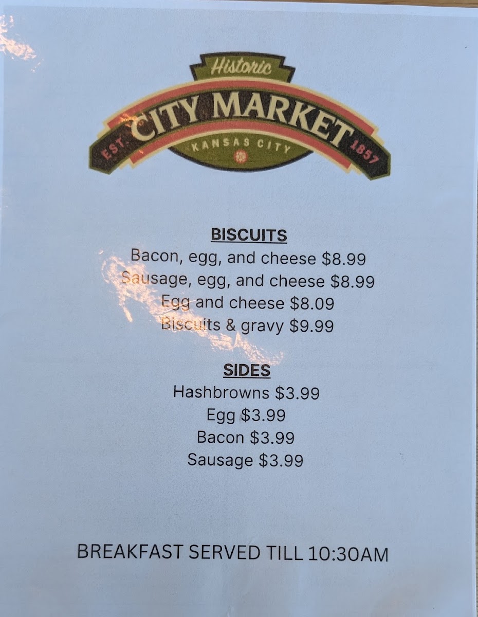 City Market Food Hall menu board